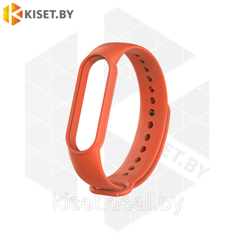 Силиконовый ремешок для Xiaomi Mi Band 5 / 6 оранжевый - фото 1 - id-p159481398