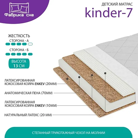 Матрас ортопедический беспружинный "Kinder-7", фото 2