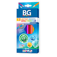 Карандаши цветные BG "SFERIKI", 12 цв, шестигранные, пластиковые, 2.7 мм, арт. KR12C_p 4654(работаем с юр
