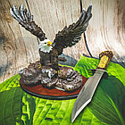 Нож сувенирный  стальной (длинна ножа 28.00 см)  на подставке Орел, фото 3