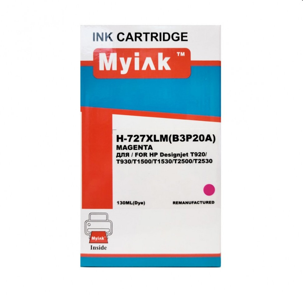 Картридж 727/ B3P20A (для HP DesignJet T920/ T930/ T1500/ T1530/ T2500/ T2530) MyInk, пурпурный