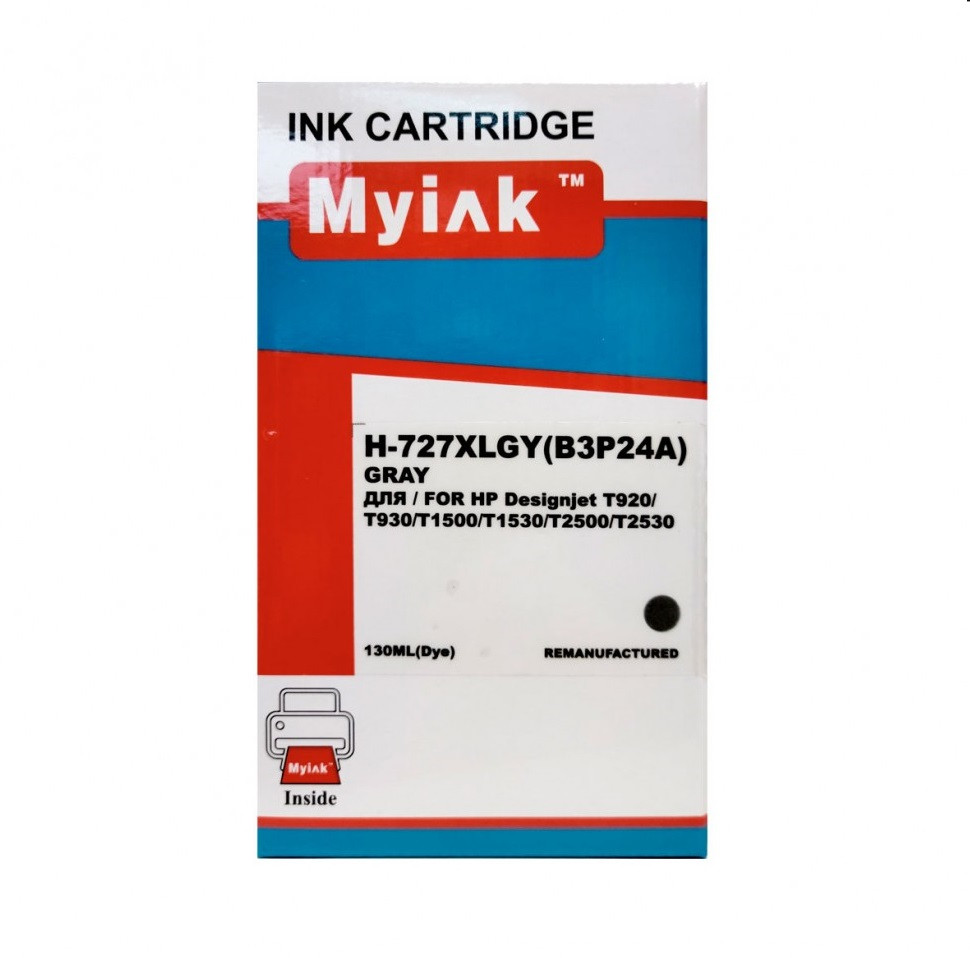 Картридж 727/ B3P24A (для HP DesignJet T920/ T930/ T1500/ T1530/ T2500/ T2530) MyInk, серый