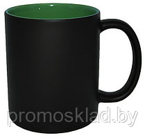 Кружка Хамелеон черная внутри зеленый для сублимации с изменением цвета, 330 мл