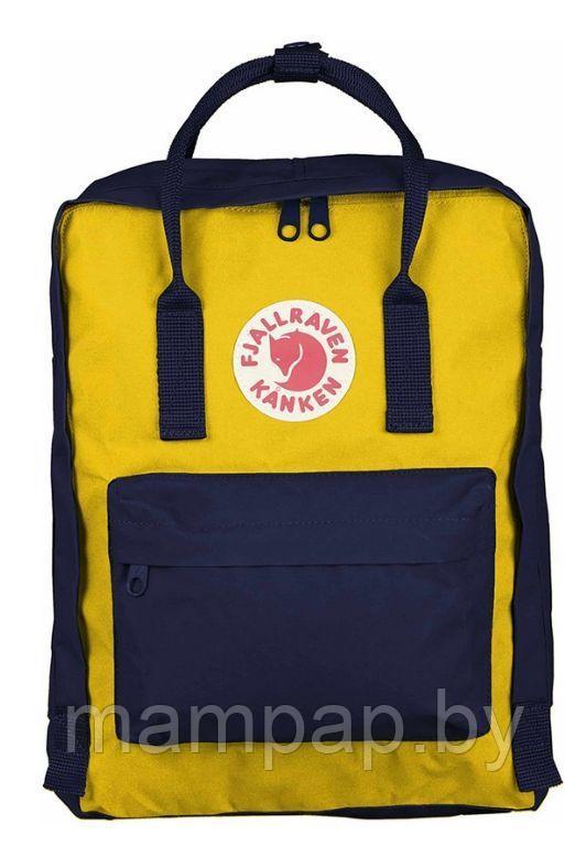 Рюкзак KANKEN (КАНКЕН) Fjallraven Warm Yellow/Navy (Жёлто-синий) Classic 16литров