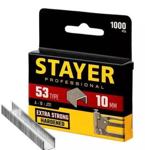 STAYER 10 мм скобы для степлера узкие тип 53, 1000 шт