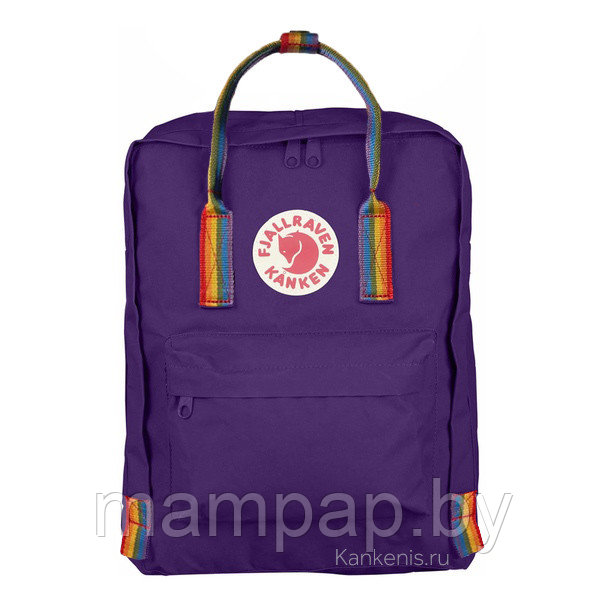 Рюкзак KANKEN(КАНКЕН) Fjallraven Classic 16л. Фиолетовый с радужными ручками