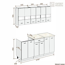 Кухня Корнелия Экстра 1,7 м фабрика Кортекс-Мебель (варианты размеров и цвета), фото 3