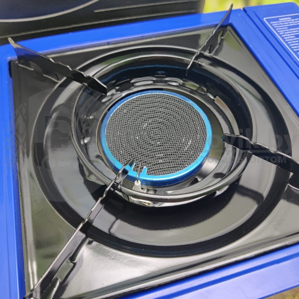 Портативная газовая плита (горелка) в кейсе. Керамика Heppy Home синий - фото 3 - id-p157731788