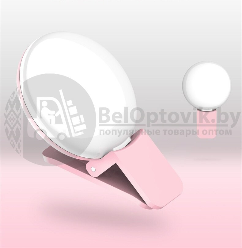 Селфи - вспышка (подсветка) с зажимом Mini Q, USB, 3 уровня яркости Черный - фото 2 - id-p110370037