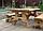 Набор садовой и банной мебели из массива дуба "Кобринский Люкс" 2 метра 3 предмета, фото 2