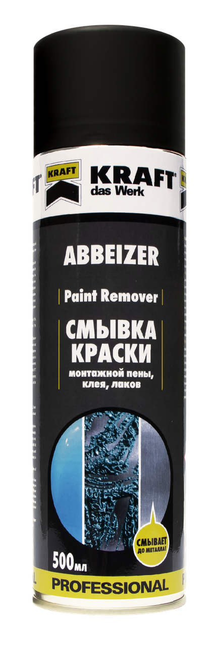 СМЫВКА КРАСКИ (СРЕДСТВО ДЛЯ УДАЛЕНИЯ ЛАКОКРАСОЧНЫХ ПОКРЫТИЙ), ТМ 'KRAFT' 500МЛ KF006 - фото 1 - id-p159591529