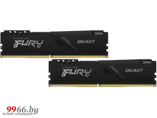 Модуль памяти Kingston Fury Black DDR4 DIMM 2666Mhz PC21300 CL16 - 16Gb Kit (2x8Gb) KF426C16BBK2/16 - фото 1 - id-p159193436