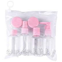Бутылочки дорожные 35мл в наборе (4+2) шт, ассорти (белый или розовый цвет), фото 2