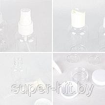 Бутылочки дорожные 35мл в наборе (4+2) шт, ассорти (белый или розовый цвет), фото 3