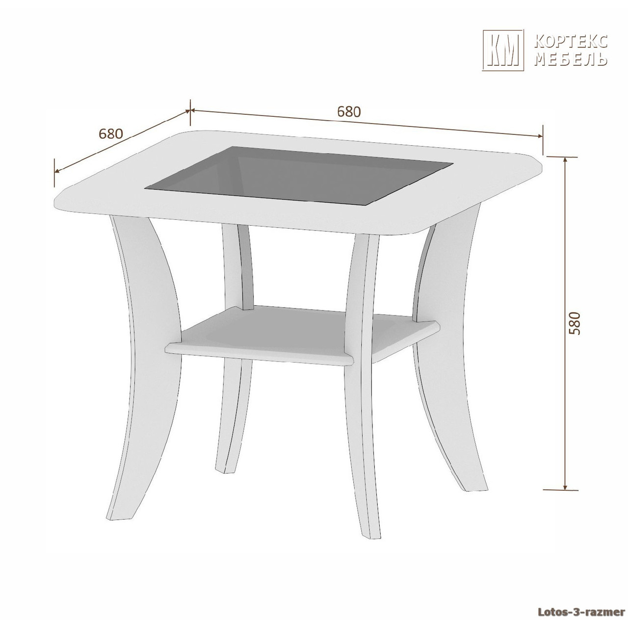 Стол журнальный Лотос 3 фабрика Кортекс-Мебель (варианты цвета) - фото 2 - id-p55251529