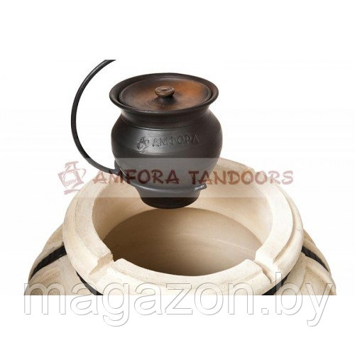 Чугунок Амфора 2л керамический для тандыра с крышкой и ухватом