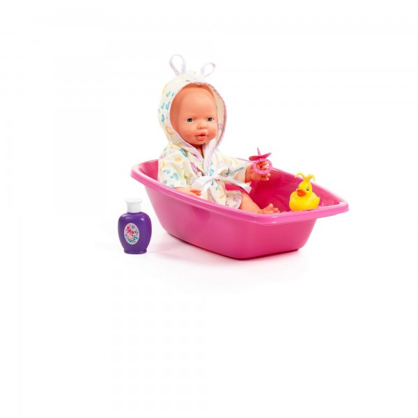 Детская игрушка Пупс "Весёлый" (35 см) с соской +ванночка и набор для купания (2 элемента) (в коробке) арт. - фото 3 - id-p159618955