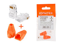 Разъем (джек) компьютерный RJ-45 8P8C с колпачком (по 2шт.) ЮПИТЕР