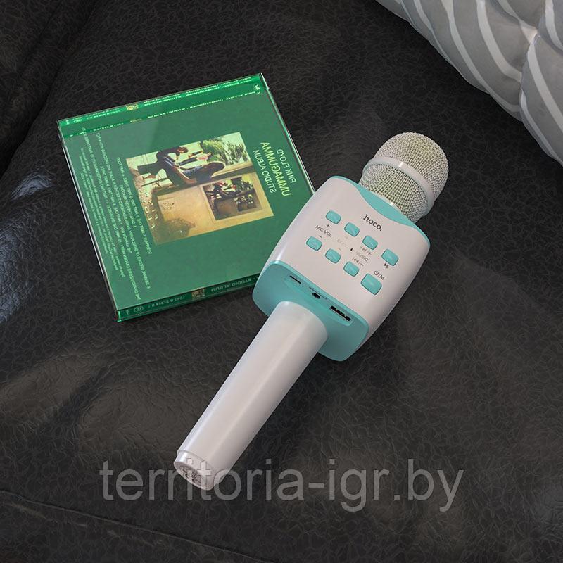 Караоке-микрофон Bluetooth BK5 белый Hoco - фото 5 - id-p159622311