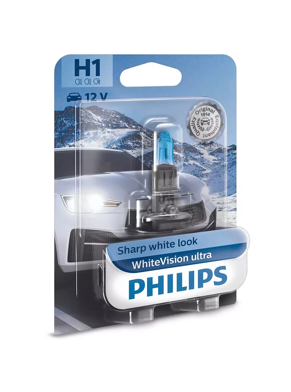 Автомобильная лампа H1 Philips WhiteVisionUltra (блистер 1шт)