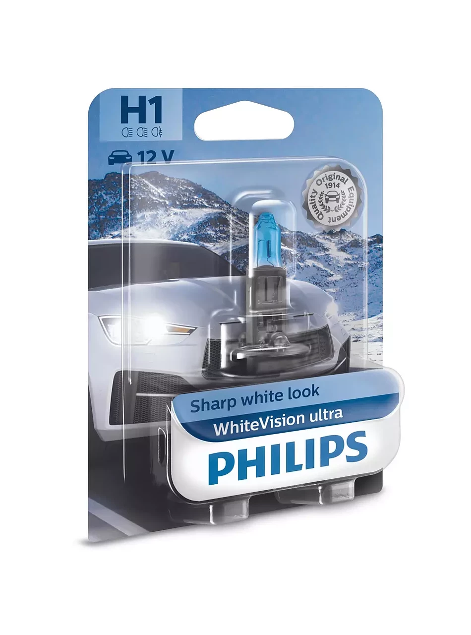 Автомобильная лампа H1 Philips WhiteVisionUltra (блистер 1шт) - фото 1 - id-p159622446