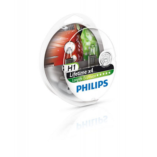 Автомобильная лампа H1 Philips LongLife EcoVision (комплект 2 шт) 12258LLECOS2 - фото 1 - id-p159622606