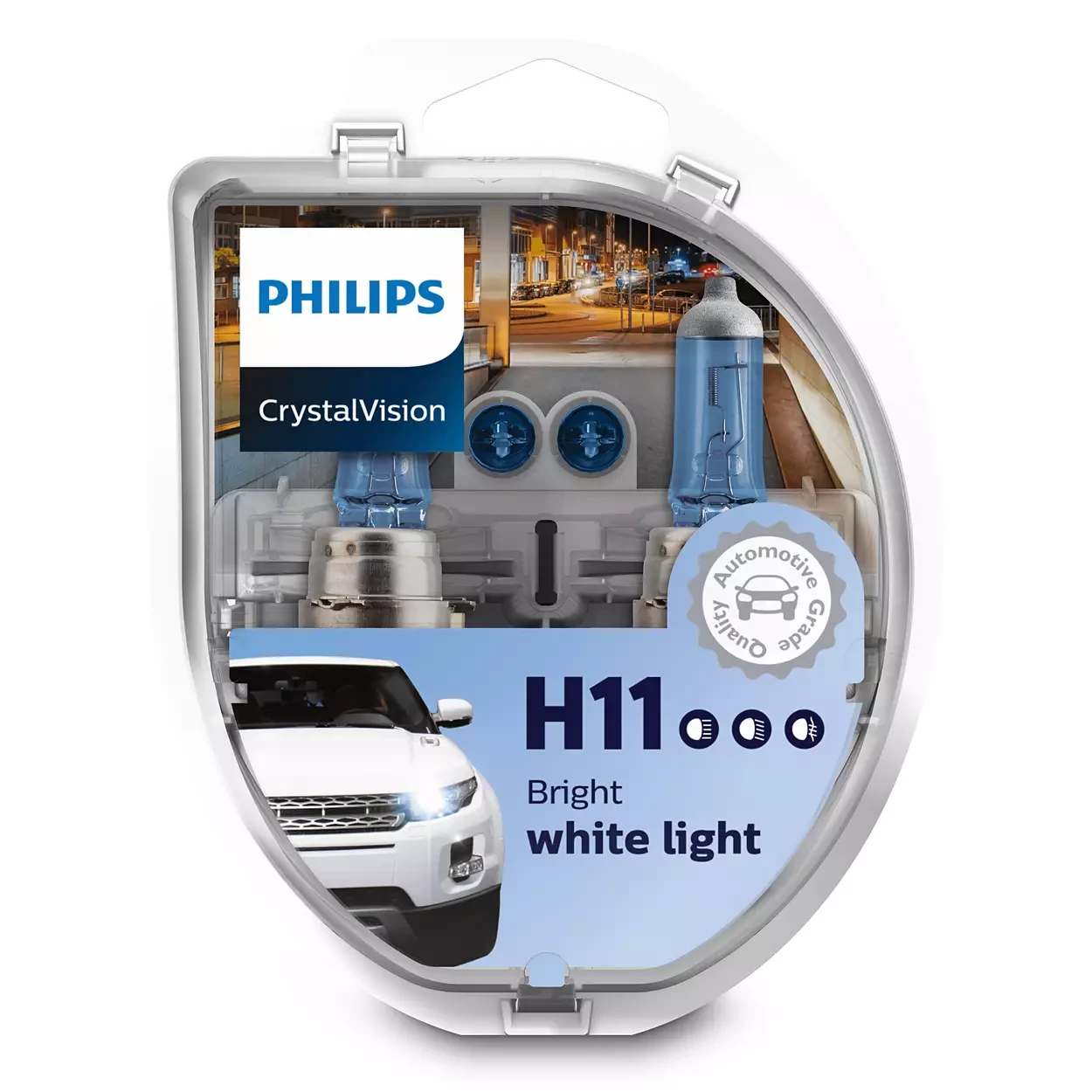 Автомобильная лампа H11 Philips Crystal Vision + 2шт W5W (комплект 2 шт) 12362CVSM