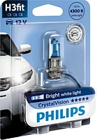 Автомобильная лампа H3 Philips Crystal Vision 12336CVB1 (блистер 1 шт)