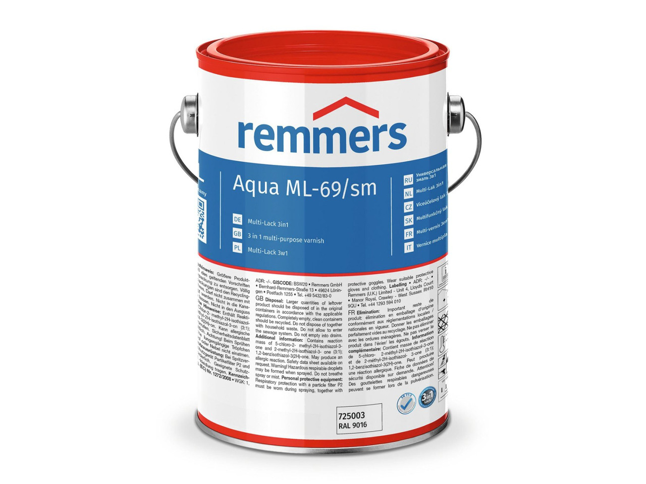 Акриловая краска Aqua ML-69/sm-Multi-Lack 3in1 Remmers (0,75л) - фото 1 - id-p159630649