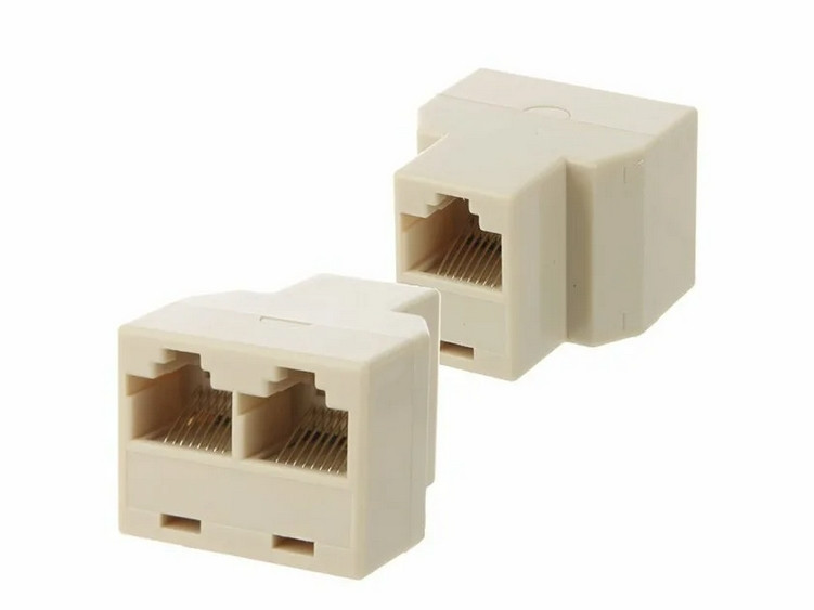 Розетка-разветвитель компьютерная RJ-45 двойная - 5bites LY-US027 RJ-45 ...