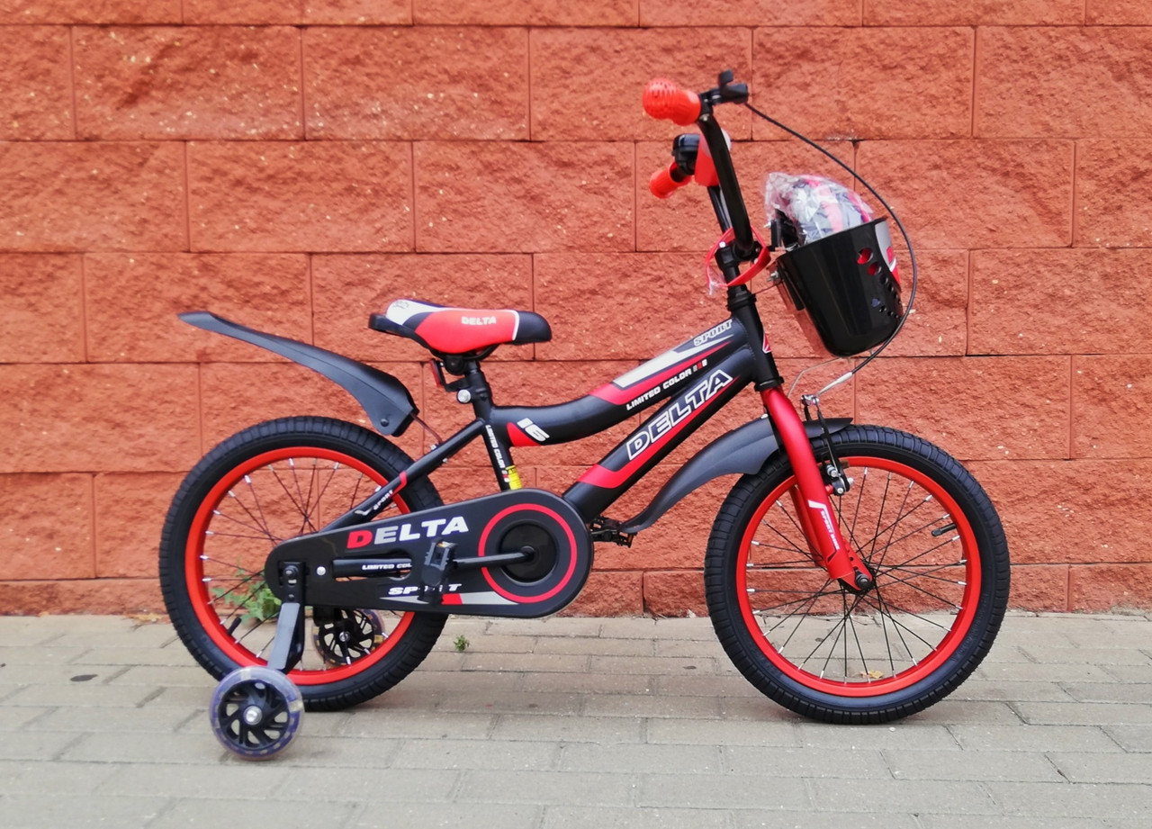 Велосипед детский Delta Sport 16" черный/красный