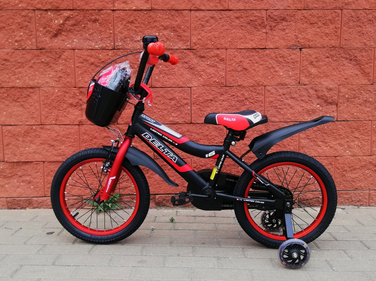 Велосипед детский Delta Sport 16" черный/красный - фото 3 - id-p156384524