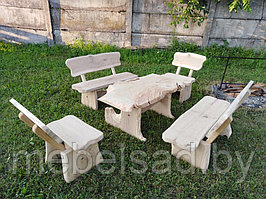 Набор садовой и банной мебели из массива дуба "Заславский Люкс" 2,5 метра 5 предметов