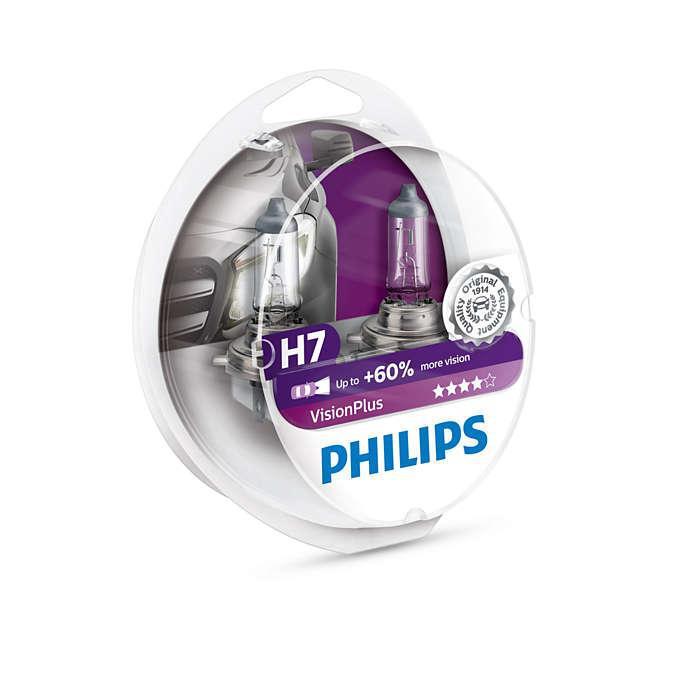 Автомобильная лампа H7 Philips VisionPlus +60% 12972VPS2 (комплект 2 шт)