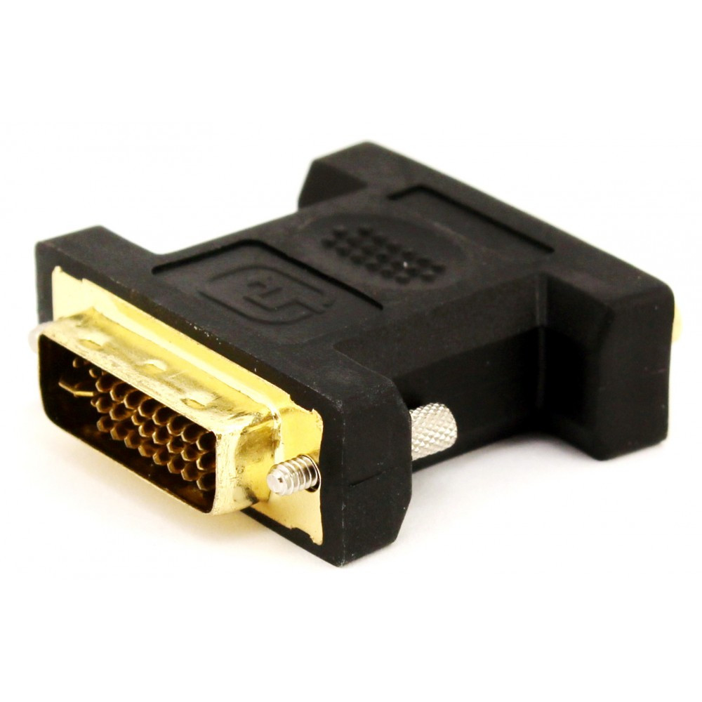 Переходник DVI-D штекер - VGA (15pin) гнездо (пластик-никель-золото, ПВХ-упаковка) APP-364 - фото 1 - id-p159634603