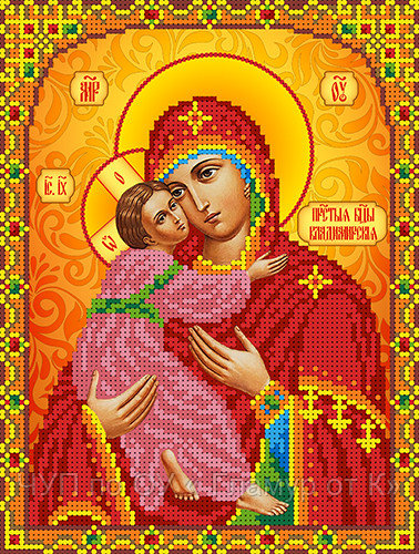 Рисунок на ткани КАРОЛИНКА арт. КБИ-4102 Икона Б.М. Владимирская 18,5х24,5 см
