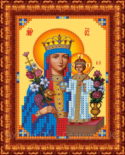 Рисунок на ткани КАРОЛИНКА арт. КБИ-4073/1 Икона Божья Матерь Неувядаемый цвет 19,5х24 см