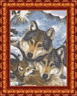 Рисунок на ткани КАРОЛИНКА арт. КБЖ-3019 Семья волков 27,3х35 см