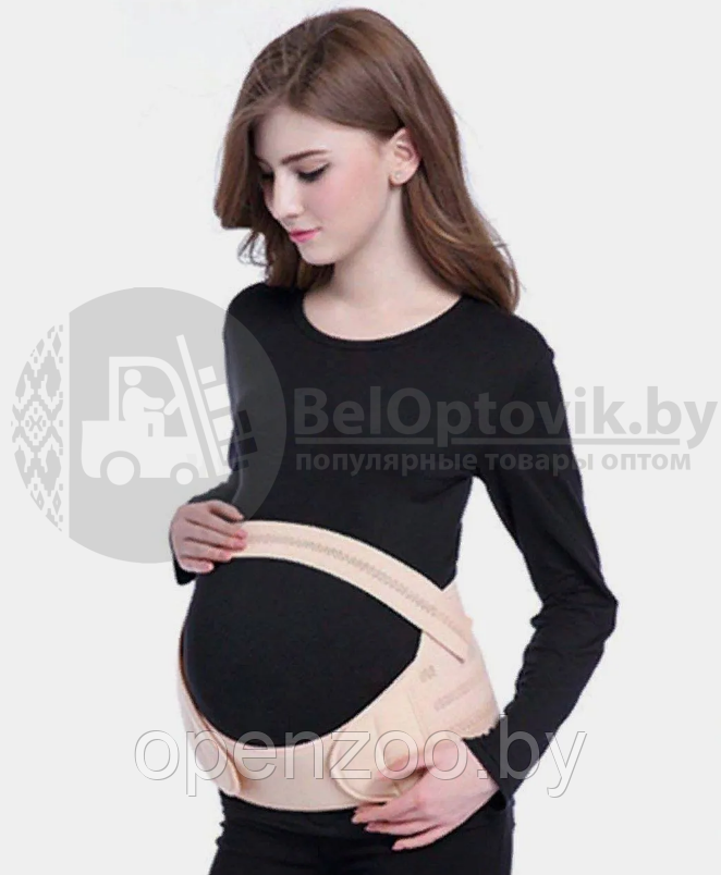 Универсальный бандаж для беременных Belly brace pelvic support shrink abdomen Бежевый размер M - фото 3 - id-p159643890