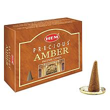 Благовония конусы HEM Precious Amber (Драгоценная Амбра) (10 конусов)