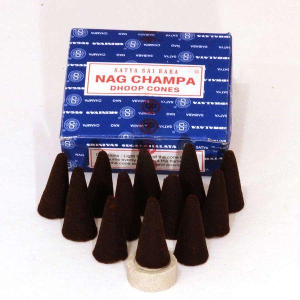 Благовония "Satya"-"NAG CHAMPA" Наг Чампа, конусы (12 конусов)