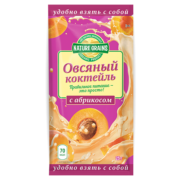 Коктейль овсяный с абрикосом "Nature Grains" (Компас Здоровья), 25 г