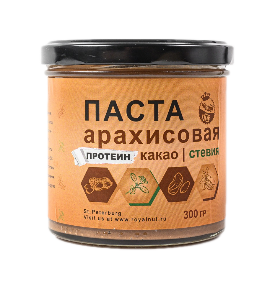 Арахисовая паста "Роял Нат" (шоколад, протеин, стевия), 300 г