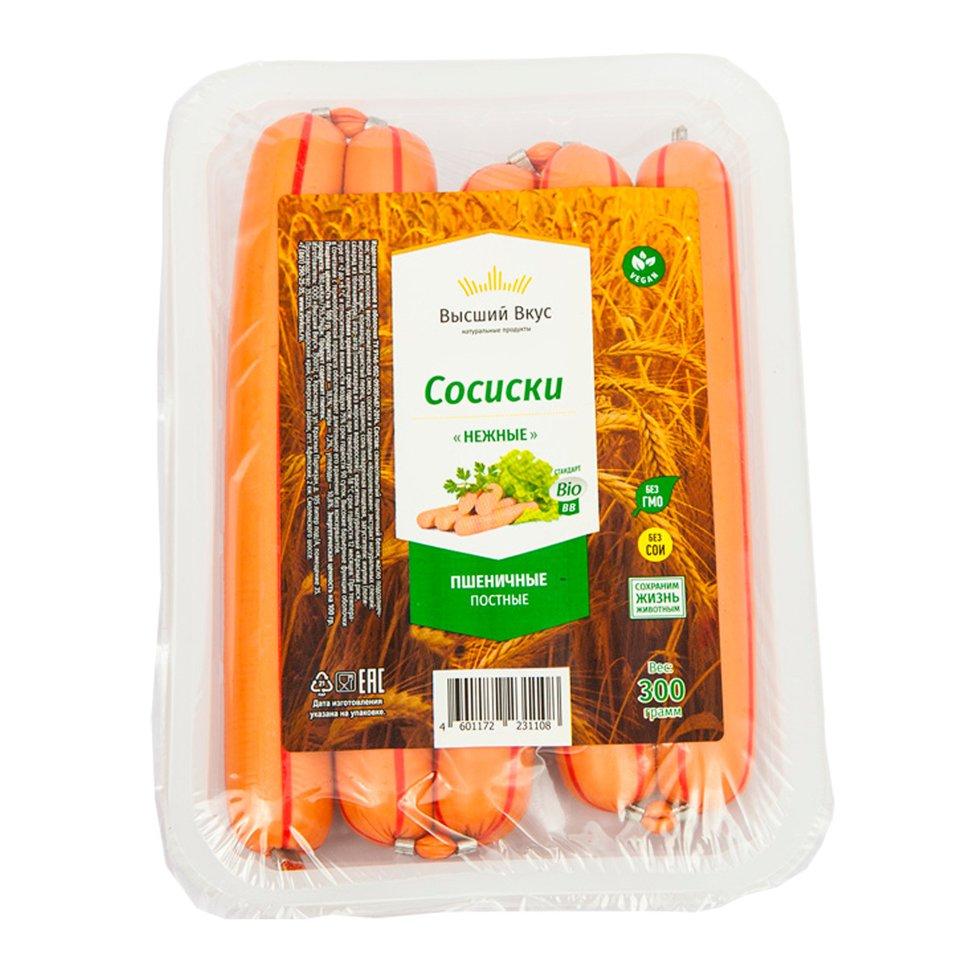 Сосиски пшеничные "Нежные" Высший вкус, 300 г