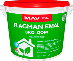 Краска FLAGMAN EMAL ЭКО-ДОМ белая глянцевая 2,5 л (2,9 кг), фото 2