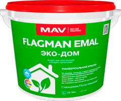 Краска FLAGMAN EMAL ЭКО-ДОМ белая глянцевая 2,5 л (2,9 кг) - фото 1 - id-p159697826