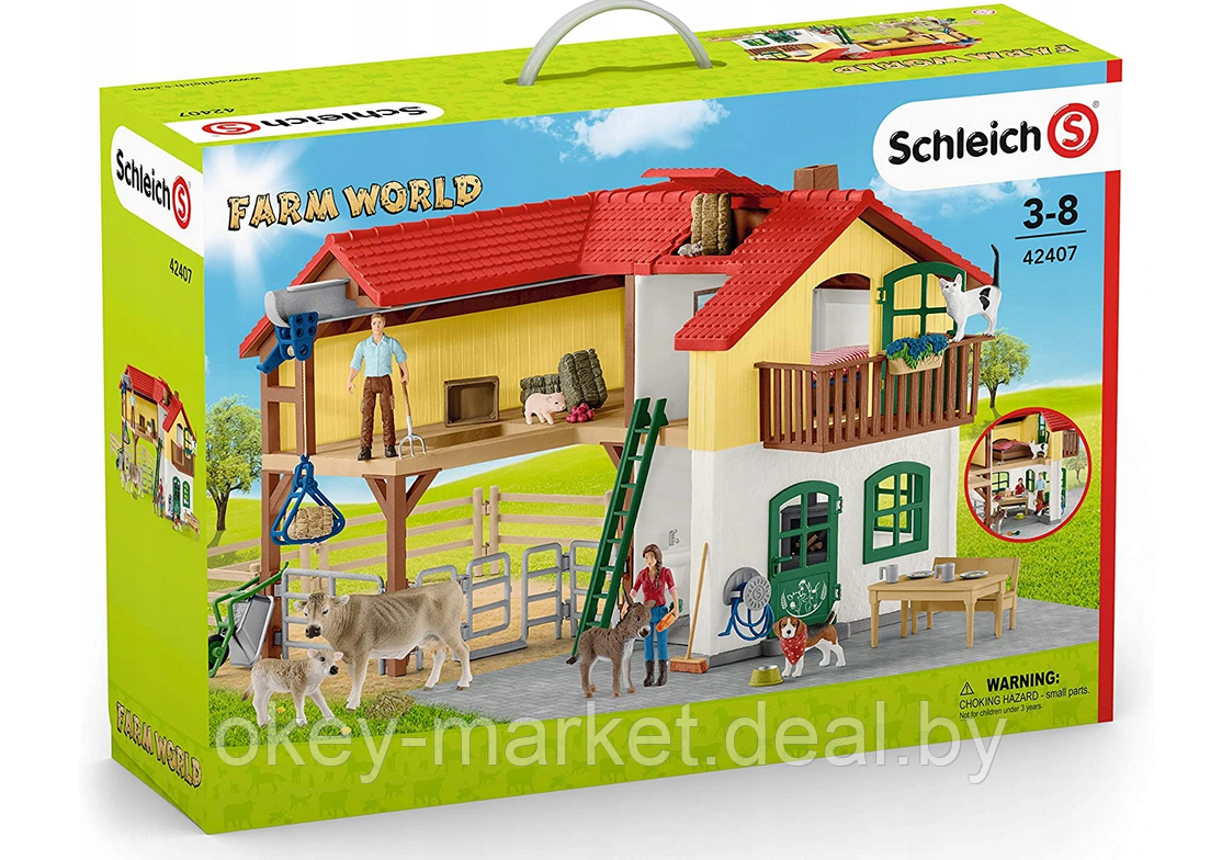 Игровой набор Schleich Ферма с хлевом и животными 42407 - фото 1 - id-p112946175