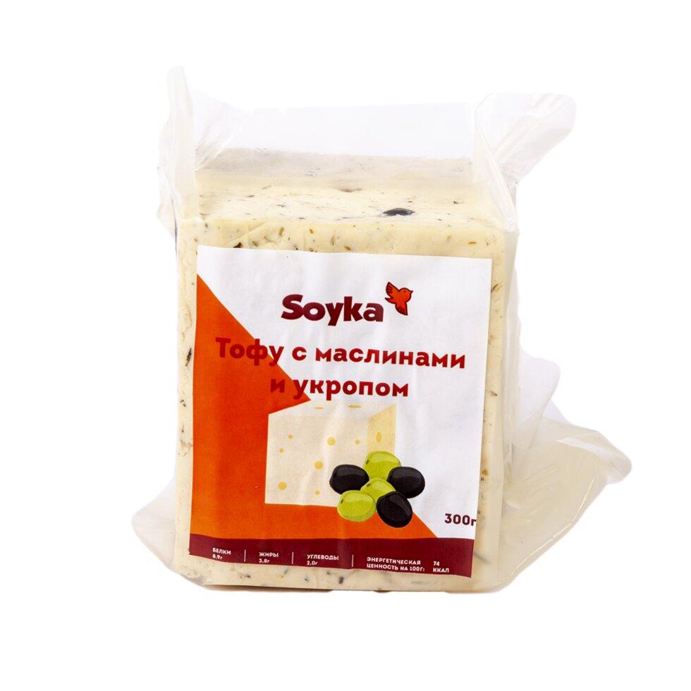 Тофу с маслинами и укропом "Сойка", 300 гр.