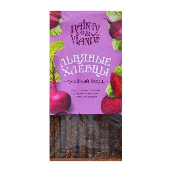 Хлебцы льняные сушеный борщ "Dainty Viands", 120 гр.