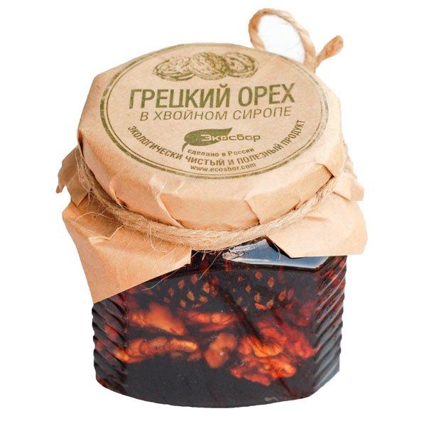 Варенье грецкий орех в хвойном сиропе "Экосбор", 250 мл.